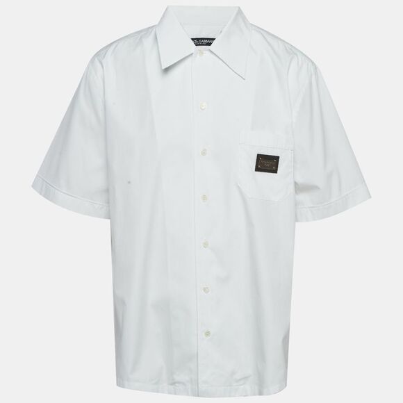 Dolce & Gabbana White Cotton Short Sleeve Shirt 3Xl